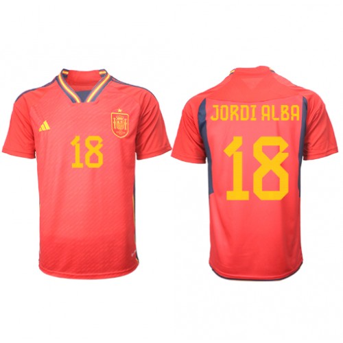 Dres Španjolska Jordi Alba #18 Domaci SP 2022 Kratak Rukav